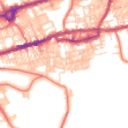 Daytime road noise heatmap for BB8 0EQ