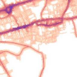 Daytime road noise heatmap for BB8 0EY
