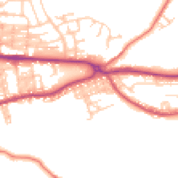 Daytime road noise heatmap for BB8 0PN