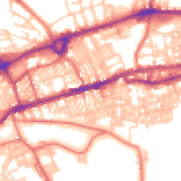 Daytime road noise heatmap for BB8 0RY