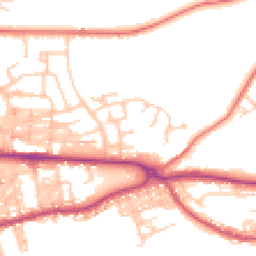 Daytime road noise heatmap for BB8 7DB