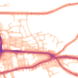Daytime road noise heatmap for BB8 7DL