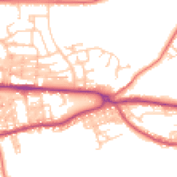 Daytime road noise heatmap for BB8 7DN