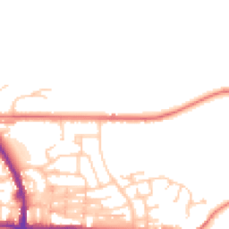 Daytime road noise heatmap for BB8 7DR