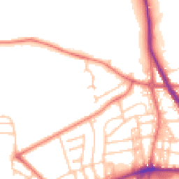 Daytime road noise heatmap for BB8 7GR