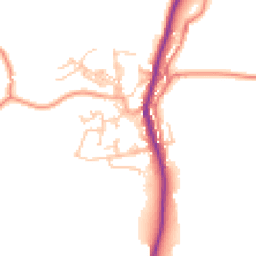 Daytime road noise heatmap for BB8 7GZ