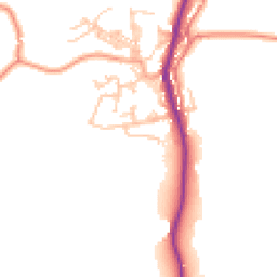 Daytime road noise heatmap for BB8 7NT