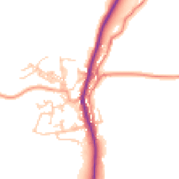 Daytime road noise heatmap for BB8 7PZ