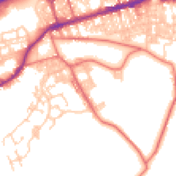 Daytime road noise heatmap for BB8 8AT