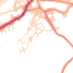 Daytime road noise heatmap for BB8 8DJ