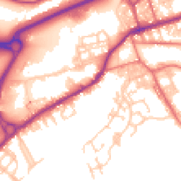 Daytime road noise heatmap for BB8 8DY