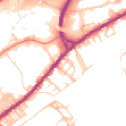 Daytime road noise heatmap for BB8 8JP