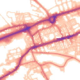 Daytime road noise heatmap for BB8 9AW