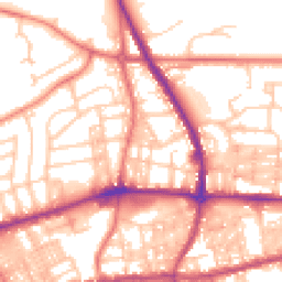 Daytime road noise heatmap for BB8 9LT