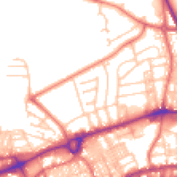 Daytime road noise heatmap for BB8 9RZ