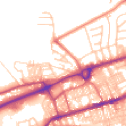 Daytime road noise heatmap for BB8 9SN