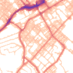 Daytime road noise heatmap for BB9 0BG