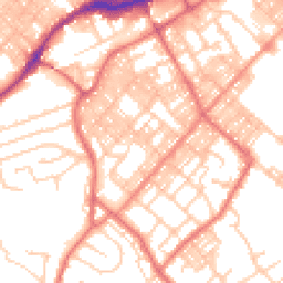 Daytime road noise heatmap for BB9 0BT
