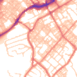 Daytime road noise heatmap for BB9 0BW