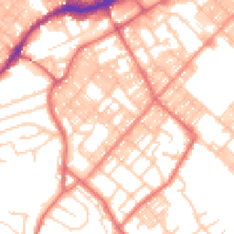 Daytime road noise heatmap for BB9 0BX