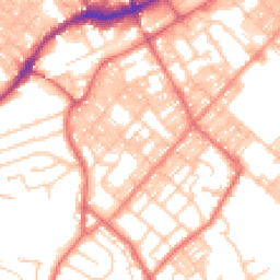 Daytime road noise heatmap for BB9 0BY
