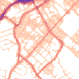 Daytime road noise heatmap for BB9 0BZ