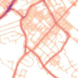 Daytime road noise heatmap for BB9 0DA