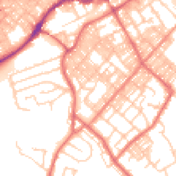 Daytime road noise heatmap for BB9 0DE