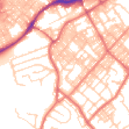 Daytime road noise heatmap for BB9 0DF