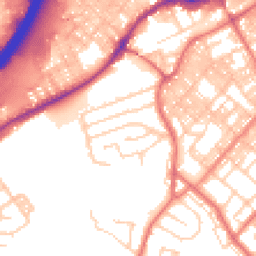 Daytime road noise heatmap for BB9 0DR