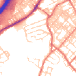 Daytime road noise heatmap for BB9 0DU