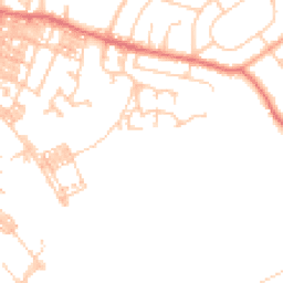 Daytime road noise heatmap for BB9 0DW
