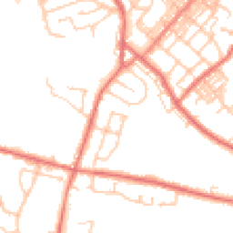 Daytime road noise heatmap for BB9 0PN