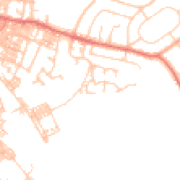 Daytime road noise heatmap for BB9 0WA