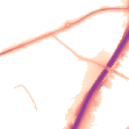 Night-time road noise heatmap for BB9 6DA