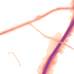 Night-time road noise heatmap for BB9 6DD