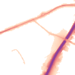 Night-time road noise heatmap for BB9 6DU