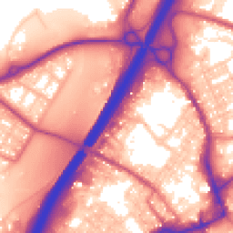 Daytime road noise heatmap for BB9 7TR