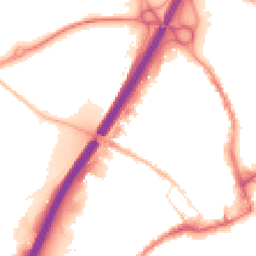 Night-time road noise heatmap for BB9 7TW