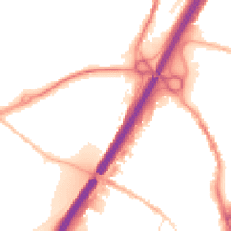 Night-time road noise heatmap for BB9 7UD