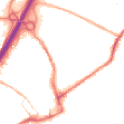 Night-time road noise heatmap for BB9 7XN