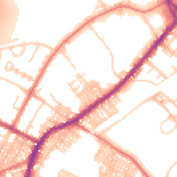 Daytime road noise heatmap for BB9 8RT