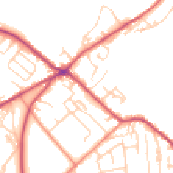 Daytime road noise heatmap for BD11 1AA