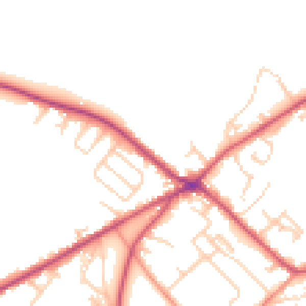 Daytime road noise heatmap for BD11 1AB