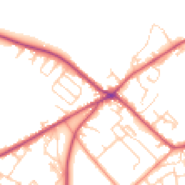 Daytime road noise heatmap for BD11 1AG