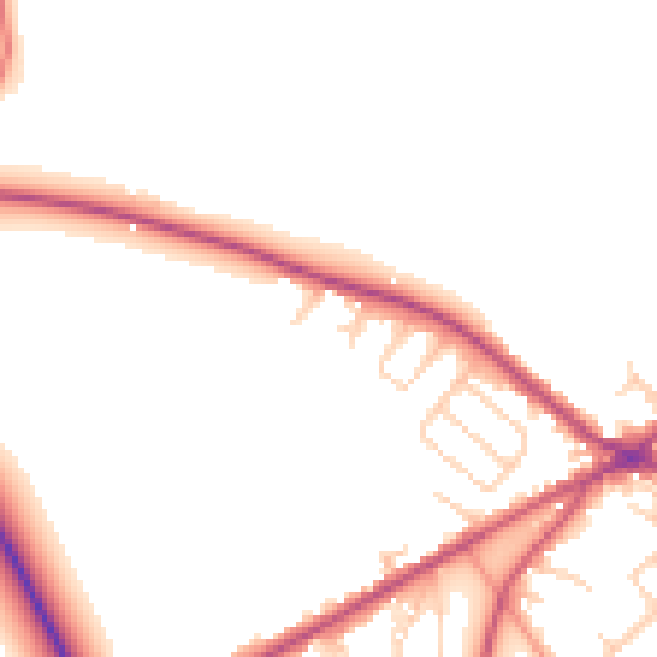 Daytime road noise heatmap for BD11 1AH