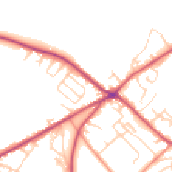 Daytime road noise heatmap for BD11 1AL