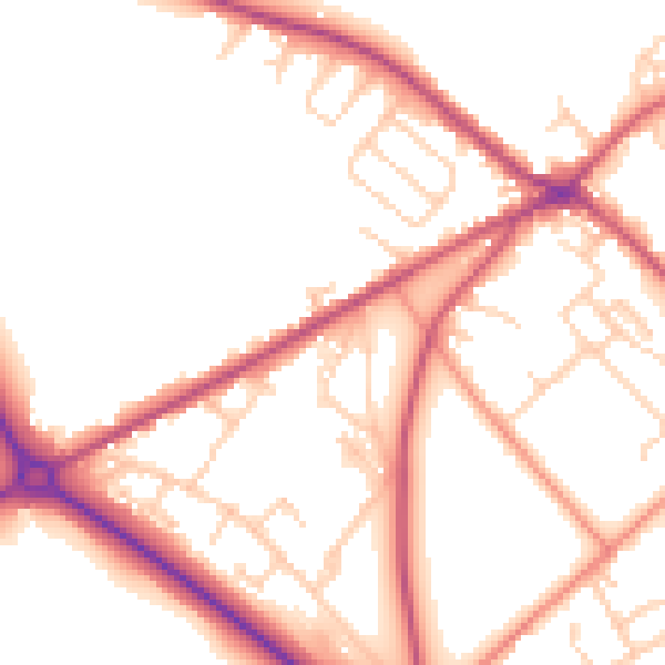 Daytime road noise heatmap for BD11 1AT