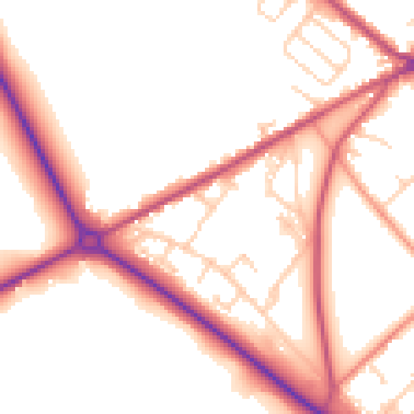 Daytime road noise heatmap for BD11 1BG