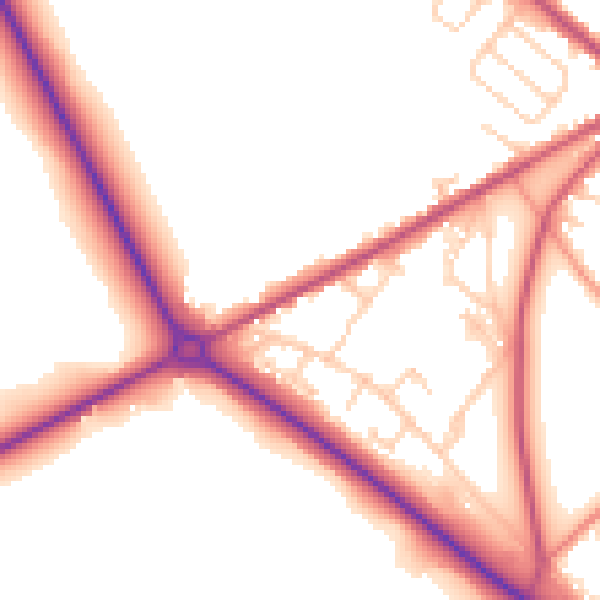 Daytime road noise heatmap for BD11 1BH